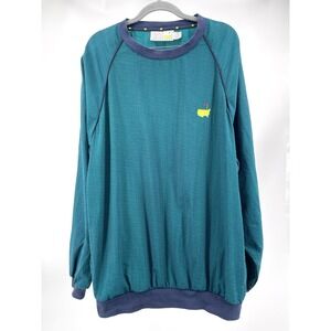 Vintage Slazenger Masters Pullover Mens L Green Check Augusta National Golf